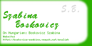 szabina boskovicz business card